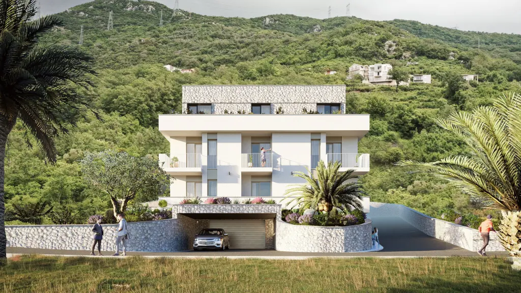 Aura Lastva Lux Complex — stanovi u Lastvi Grbaljskoj, Crna Gora, render zgrade